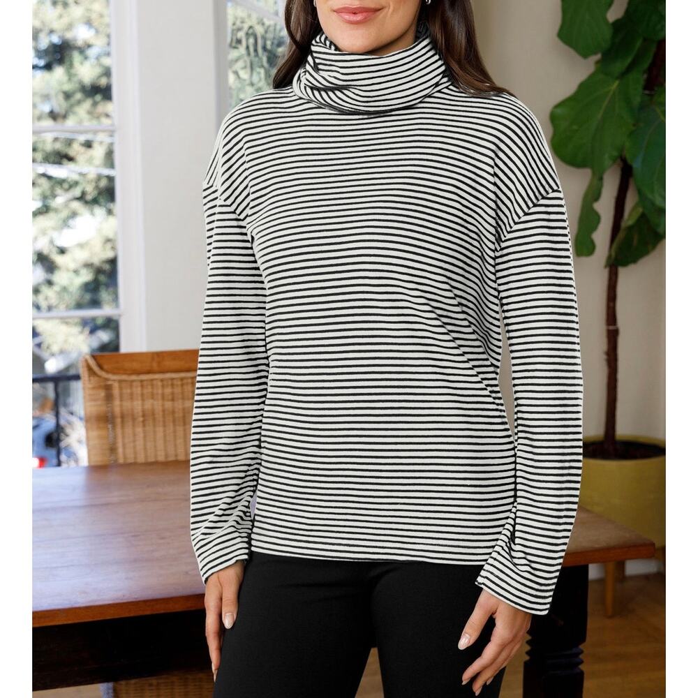 Blue Canoe Organic Cowl Neck Stripe Top Size XL